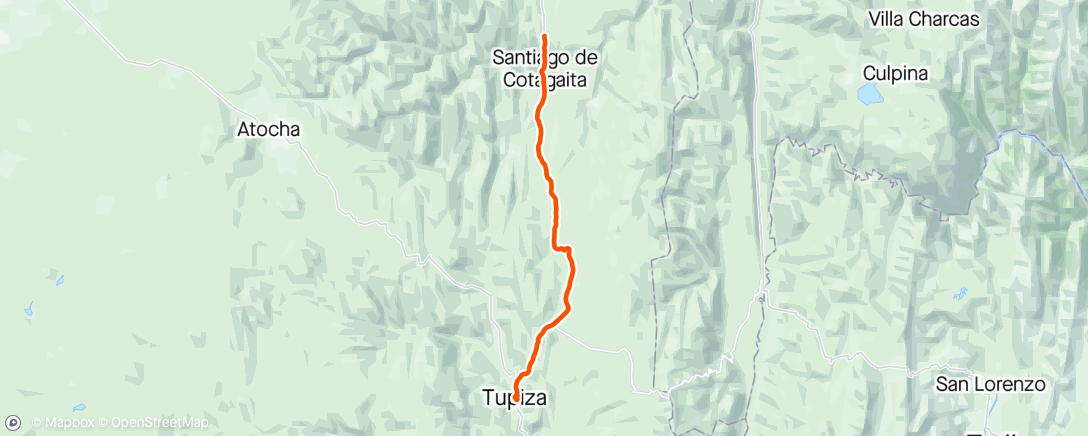 Map of the activity, D27 🚲 : Tupiza -> el medio de la nada (cerca de Cotagaita)