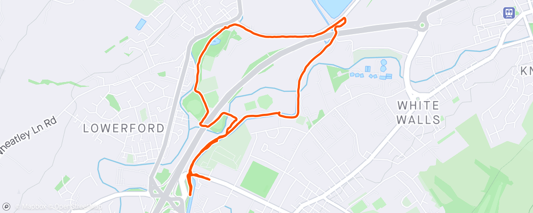 Map of the activity, Morning slow run out. Getting myself back.