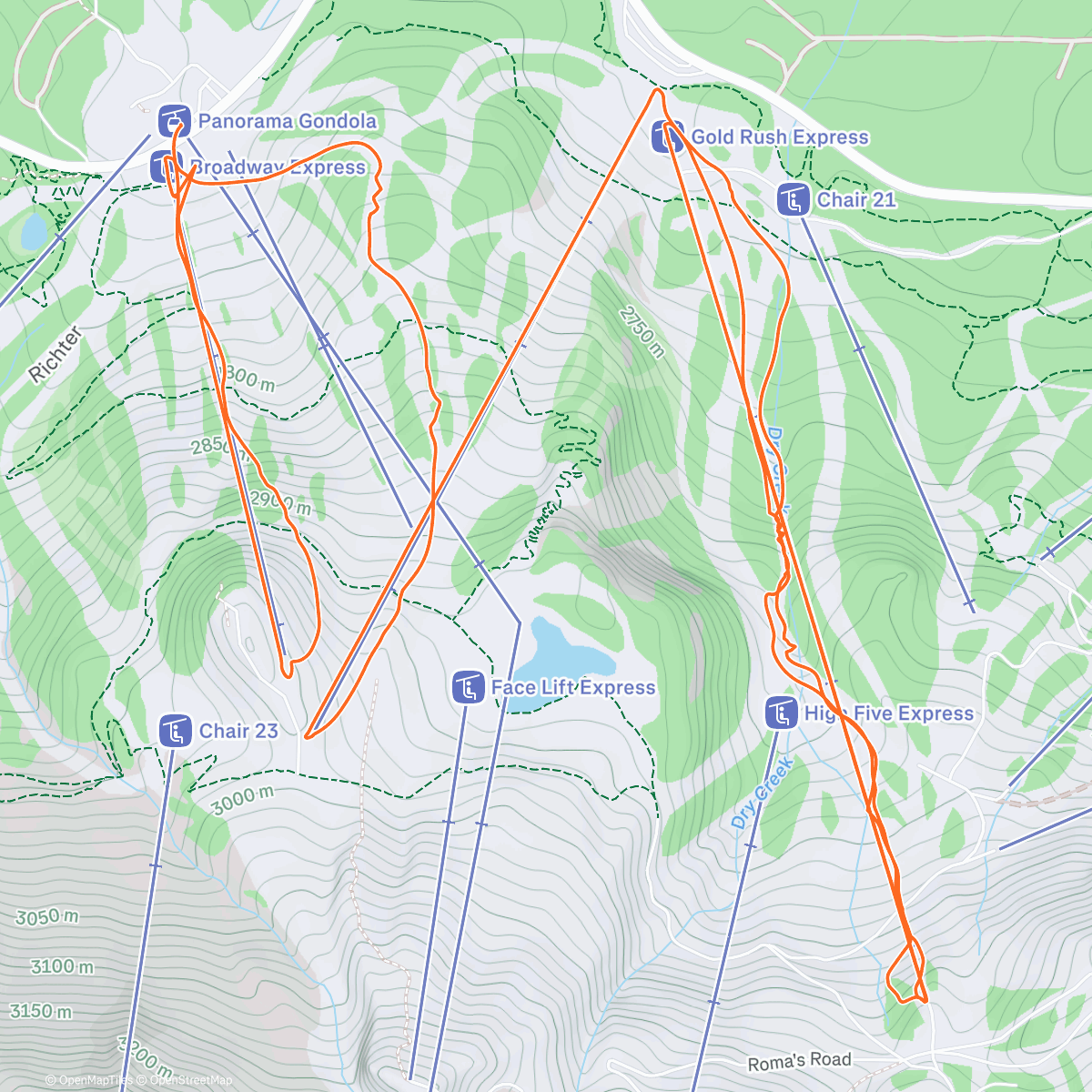 Map of the activity, Hump Day ❄️🪩🥳