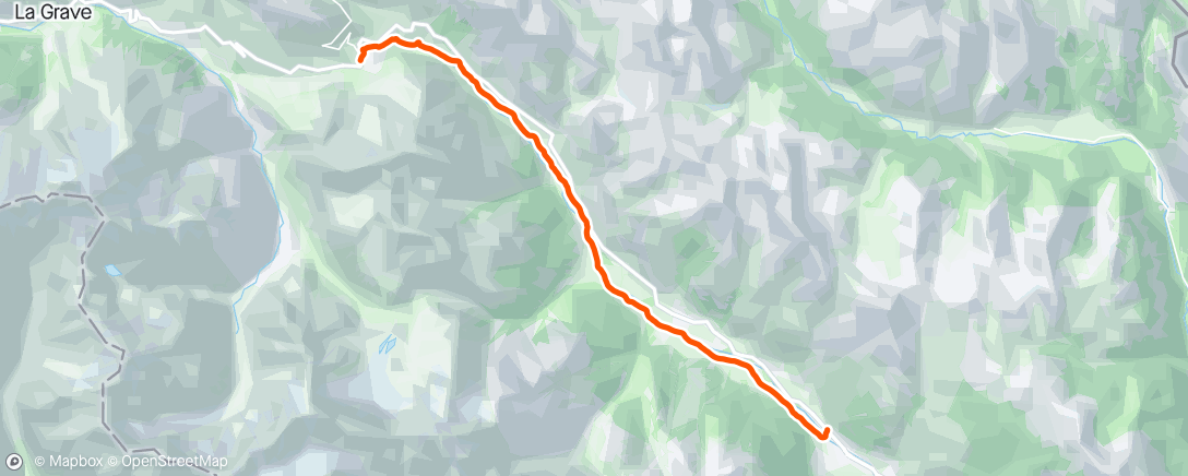 Map of the activity, Part Two run up to the Lautaret