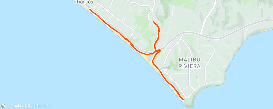 Map of the activity, Malibu miles