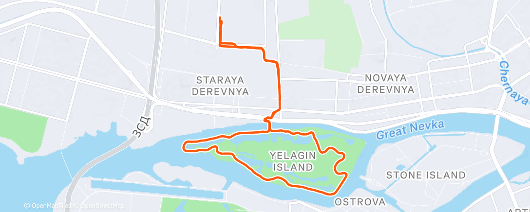 Map of the activity, Ночной забег