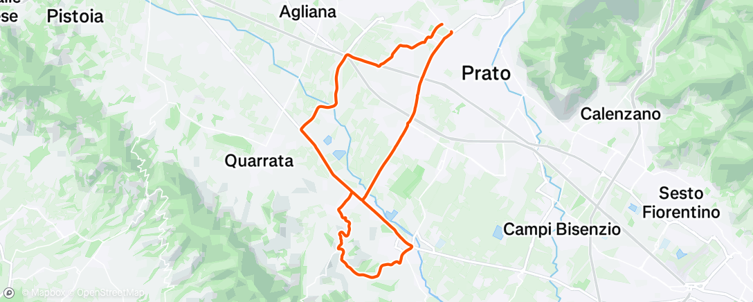 Map of the activity, Pedalata pomeridiana