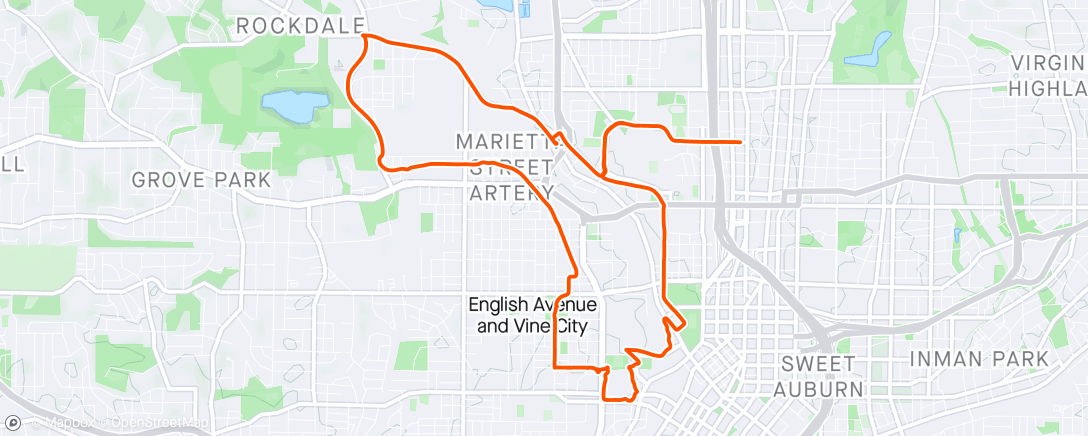 Map of the activity, Monday Group Ride