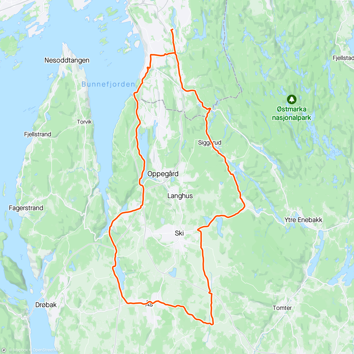 Map of the activity, Ås runda