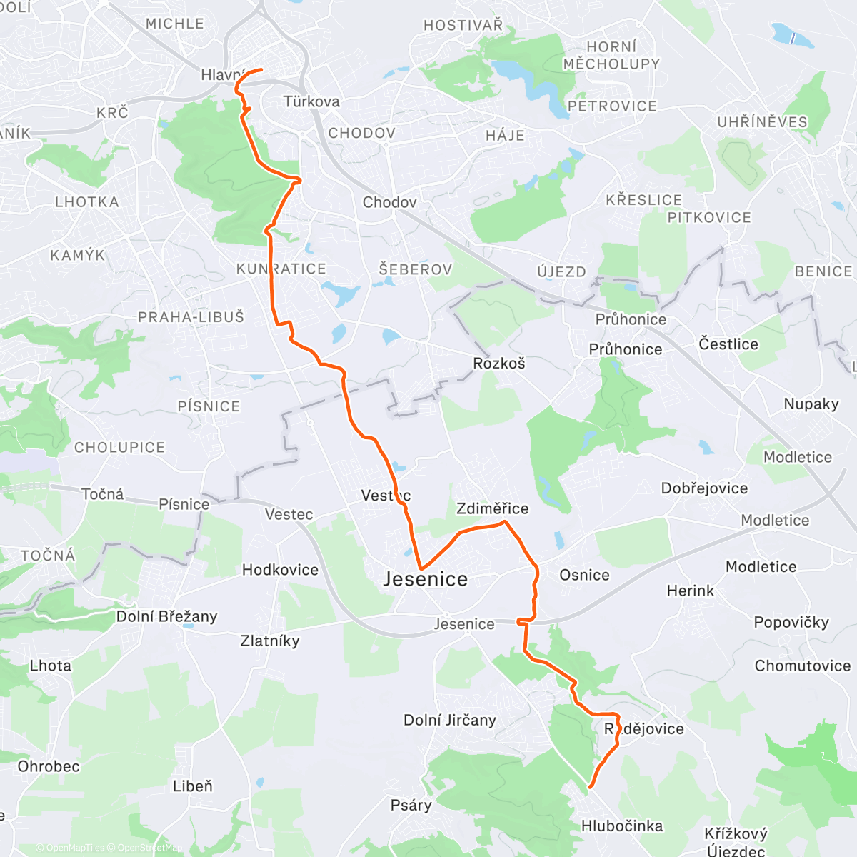 Map of the activity, First new bike test