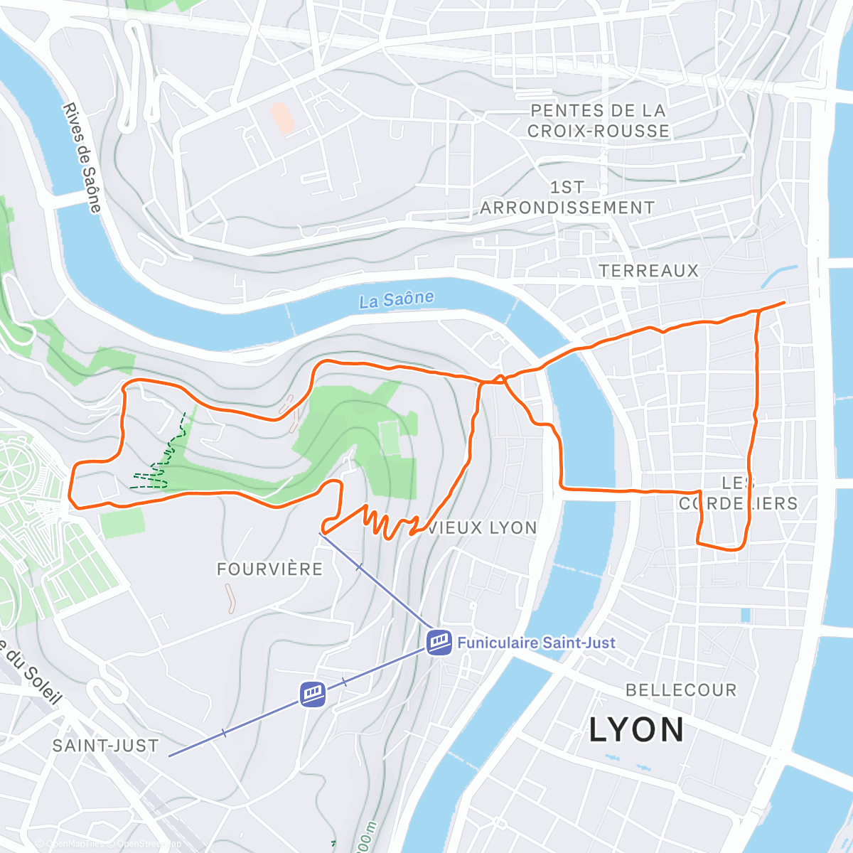 Map of the activity, Bonjour, Lyon