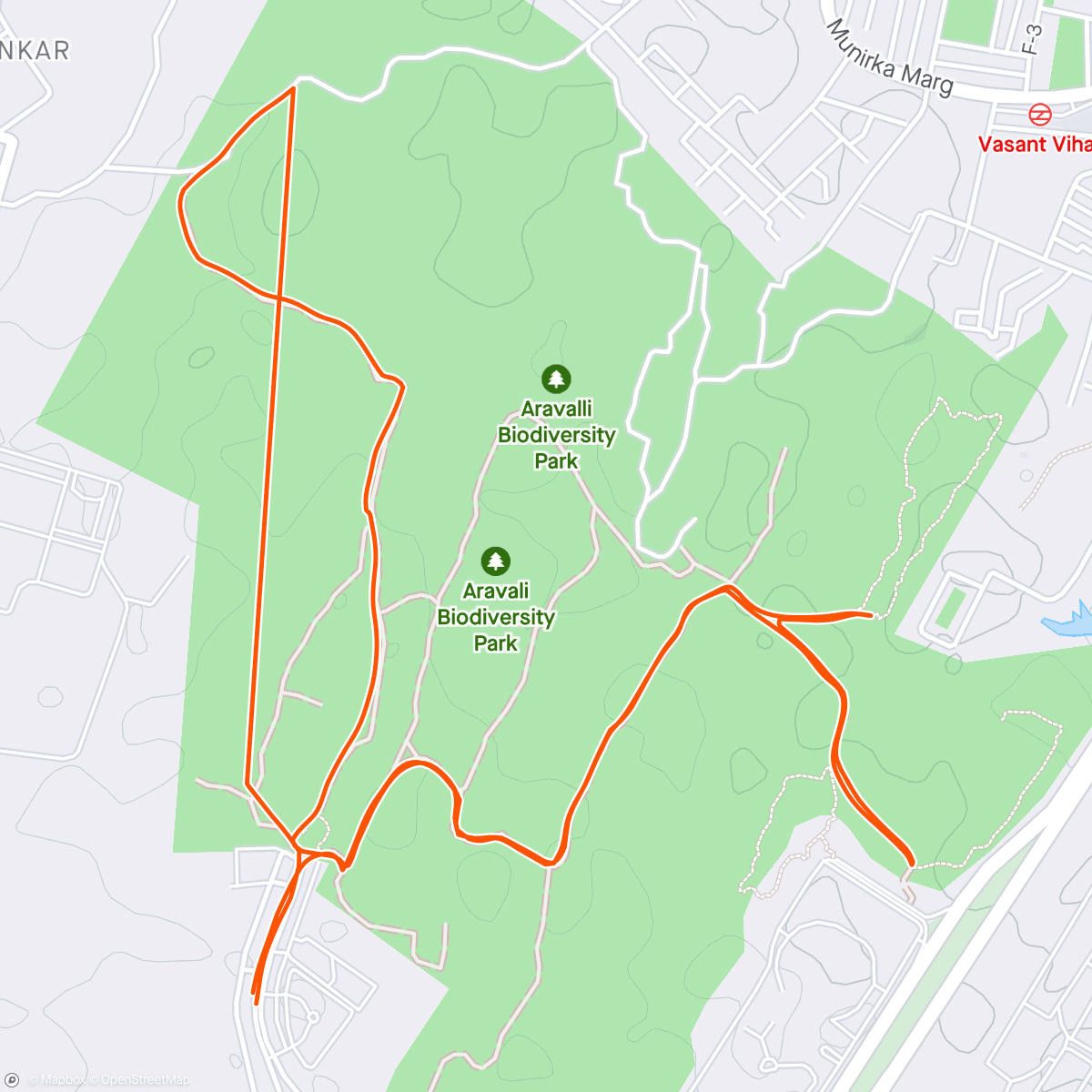 Map of the activity, Saturday Morning Trail Run