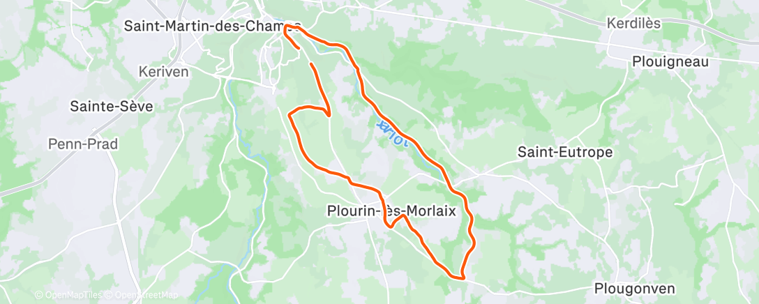 Map of the activity, BZH - Marche dans l'après-midi