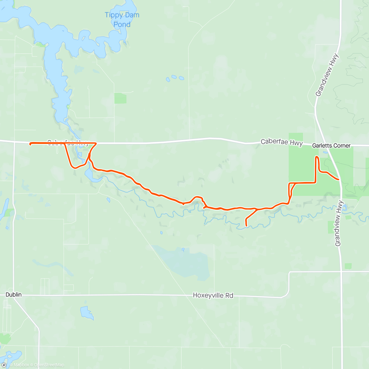 Map of the activity, Pine River corridor