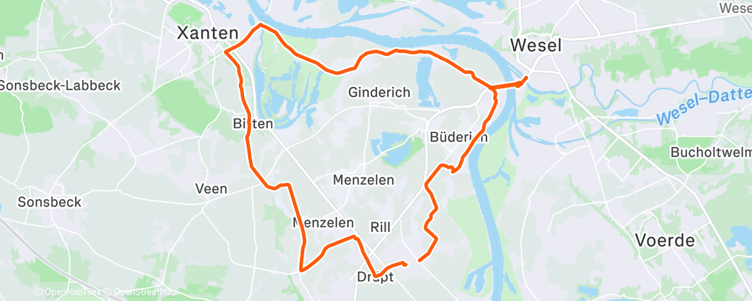 Map of the activity, Radfahrt am Nachmittag