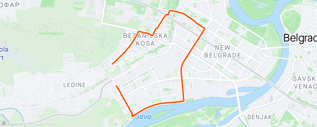 Map of the activity, Evening Run