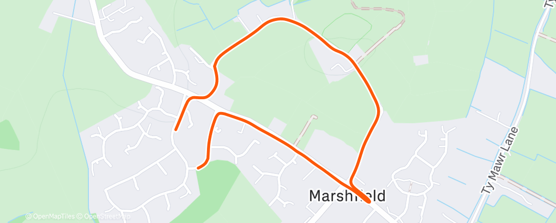 Map of the activity, Afternoon Walk