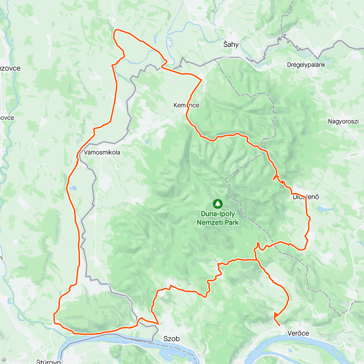 Map of the activity, Börzsöny kör.
