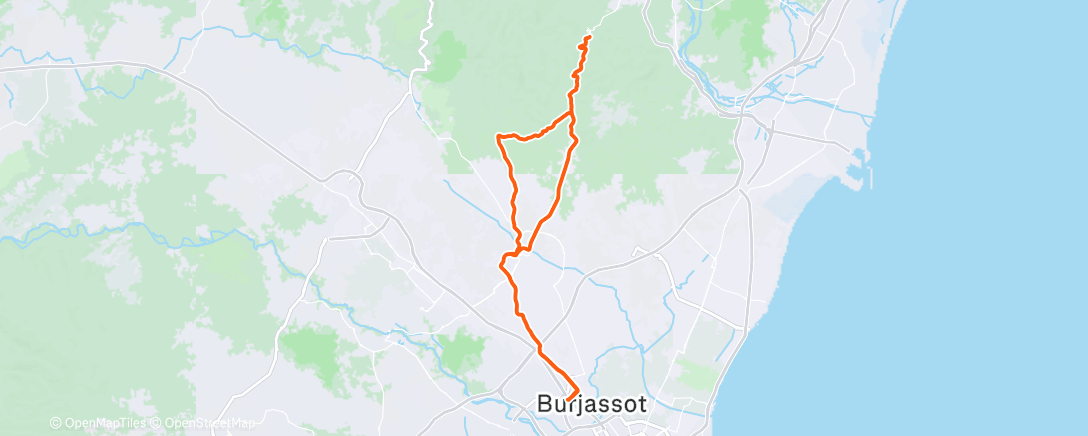 Map of the activity, Bicicleta a la hora del almuerzo