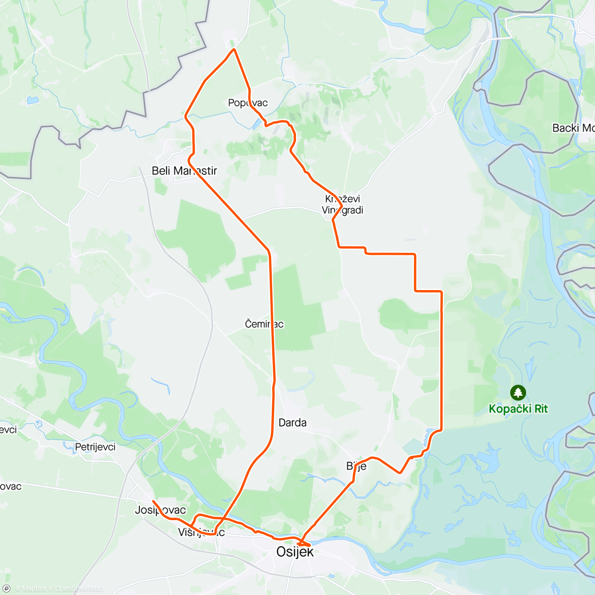 Map of the activity, Beli-Popovac-Kneževi