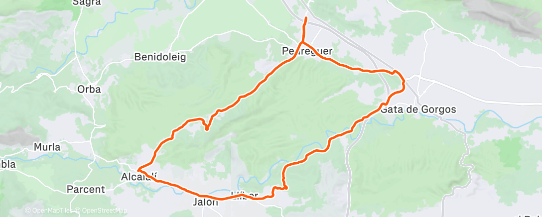 Map of the activity, Mittagsradfahrt