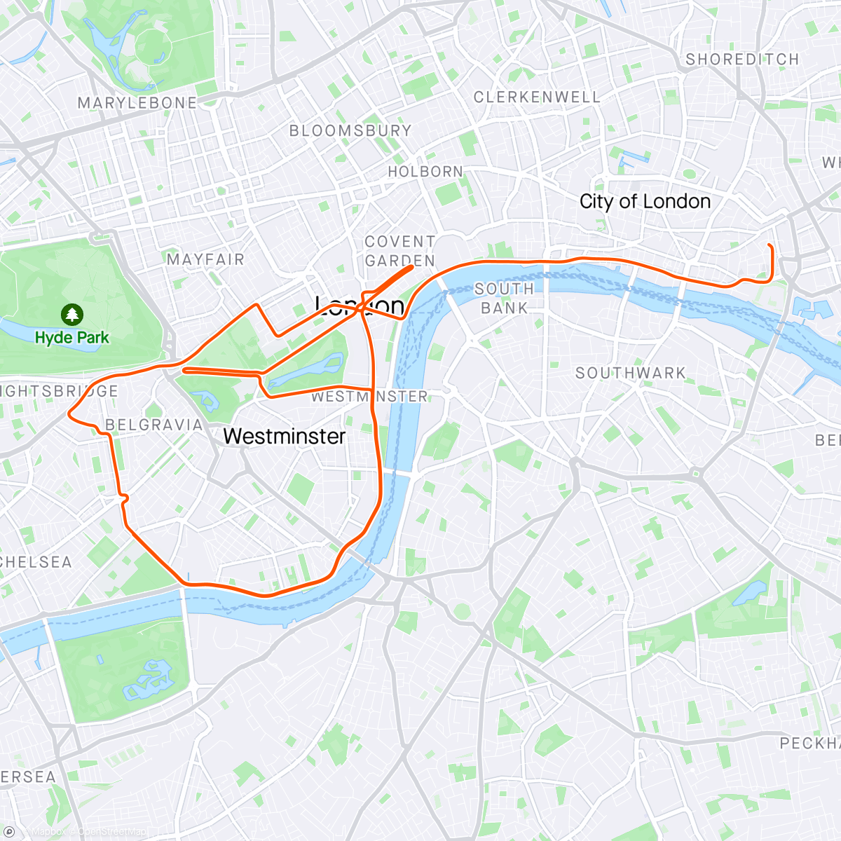 Map of the activity, Zwift - Group Ride: BanditZ Ride as One (D) on The London Pretzel in London