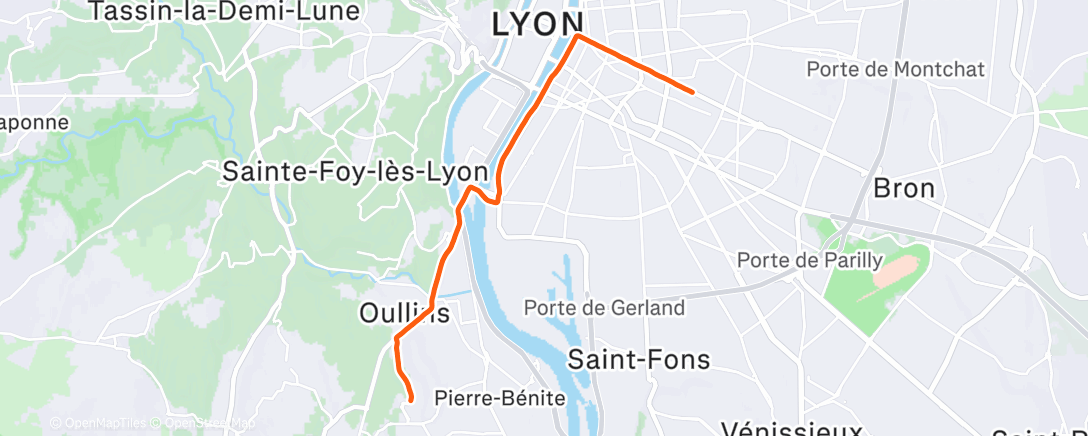 Map of the activity, Sortie vélo le matin