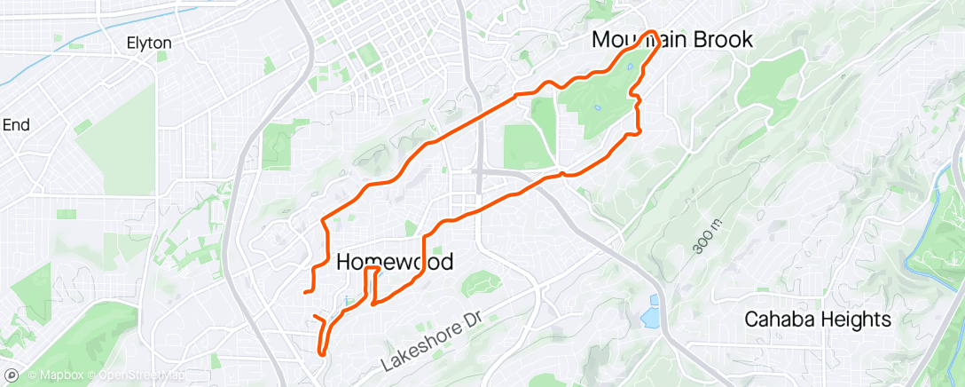 Map of the activity, Early morning around Homewood/MB