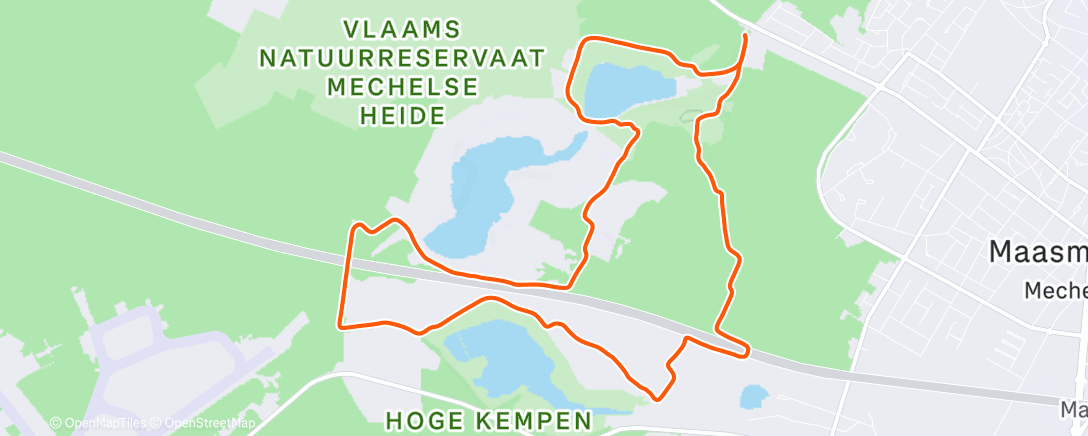 Map of the activity, Namiddagsessie trailrunning