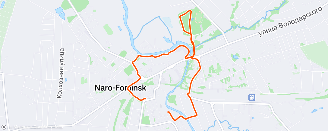 Map of the activity, Evening Run
