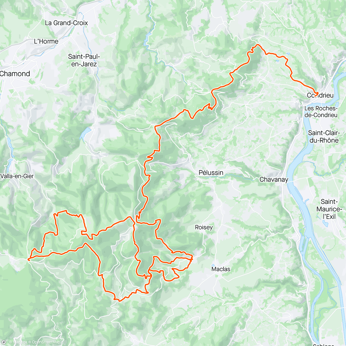 Map of the activity, Trail du Plat