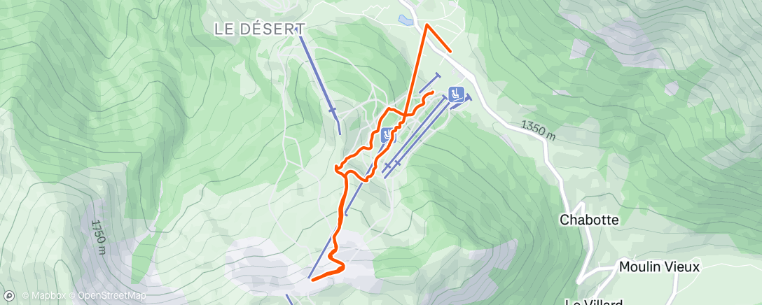 「Initiation ski de rando」活動的地圖