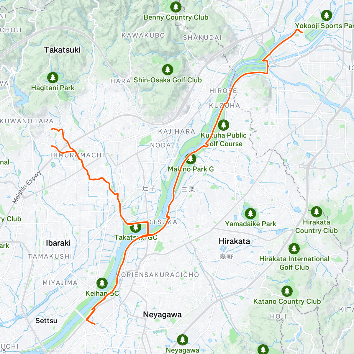 Map of the activity, Nakagawa → Kyoto keiba