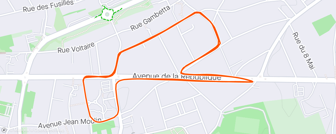 Map of the activity, 5km de Billy Montigny 9eme en 17'50 2eme M1