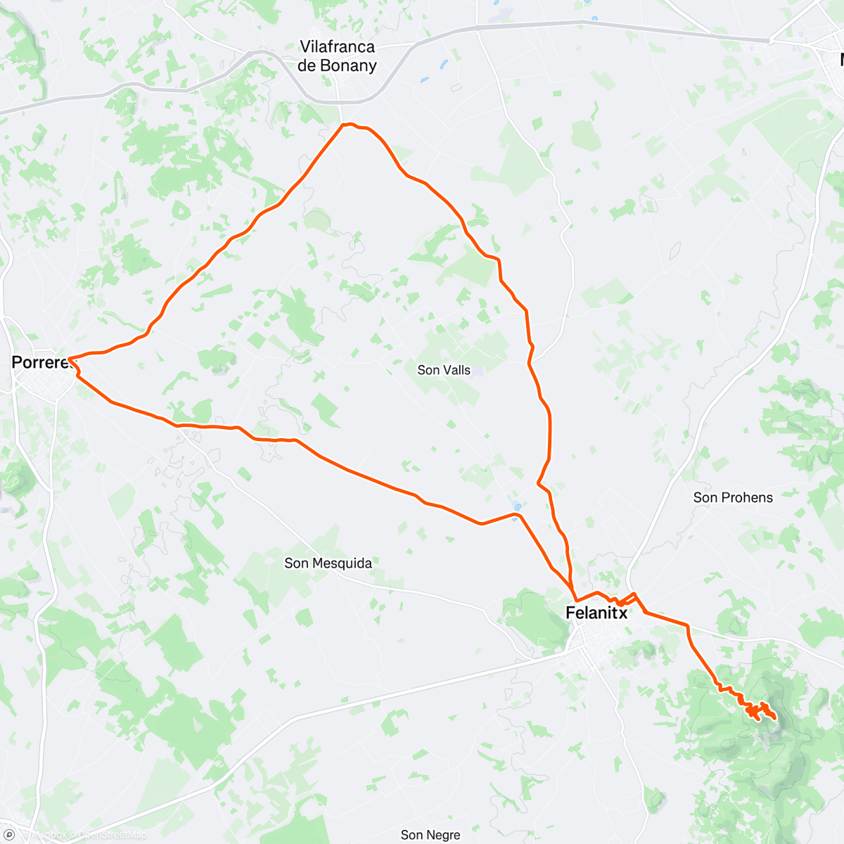 Map of the activity, Sant Salvador and the Flat Loops 🏰🚴‍♀️🚴