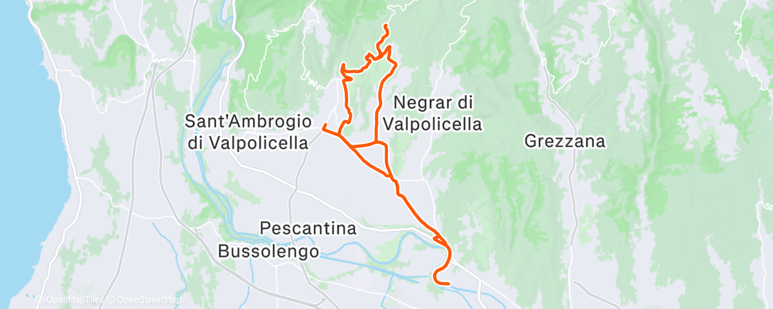 Map of the activity, Pedalata mattutina