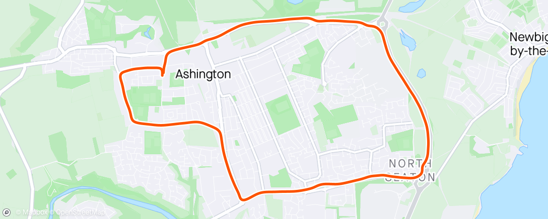 Map of the activity, A Run on A Monday Evening