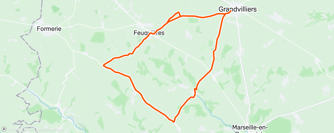 Map of the activity, Sortie vélo le matin