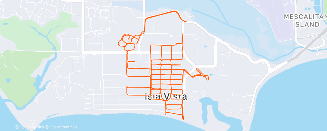 Map of the activity, Afternoon Run, Isla Vista, CA