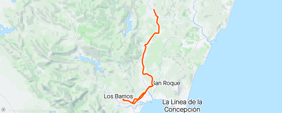 Map of the activity, Bicicleta por la tarde