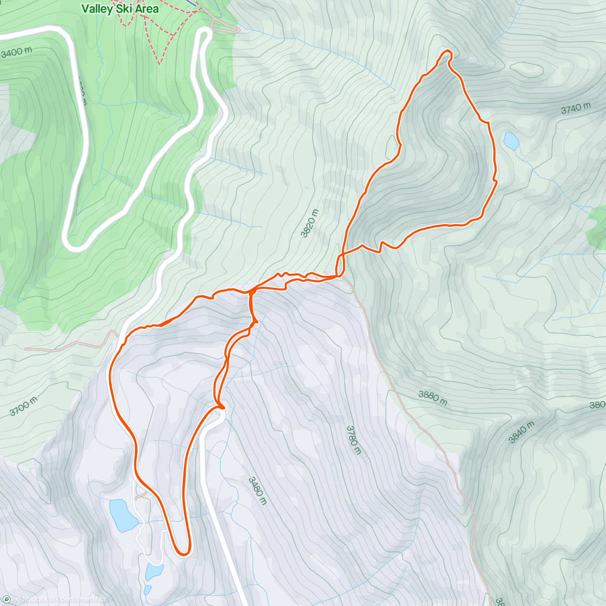 Map of the activity, Spring Powder on Sniktau