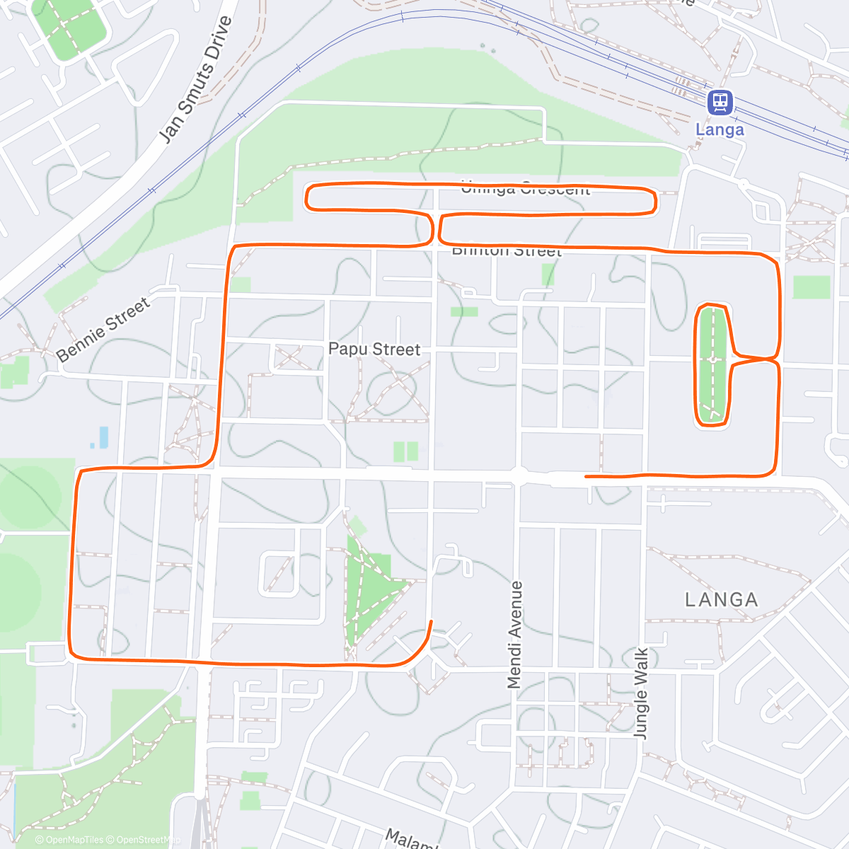 Map of the activity, Langa Methodist Church Society  Walk