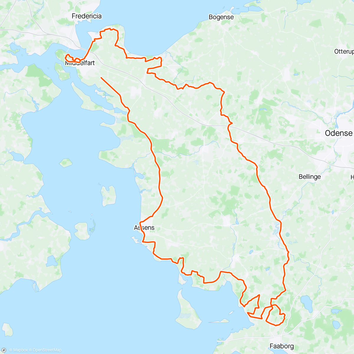Map of the activity, Fyen Rundt 1.2 🇩🇰 - caught with 6k to go