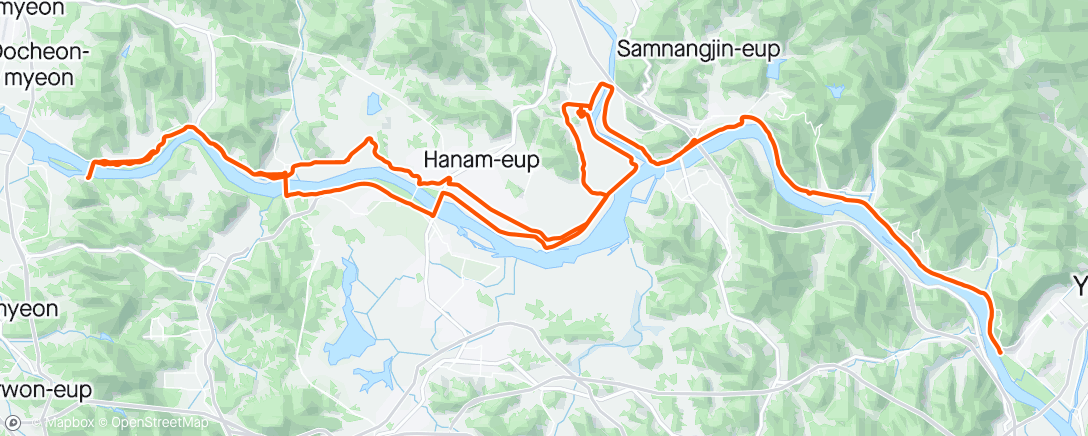 Mapa da atividade, 76.74mi Road Cycling