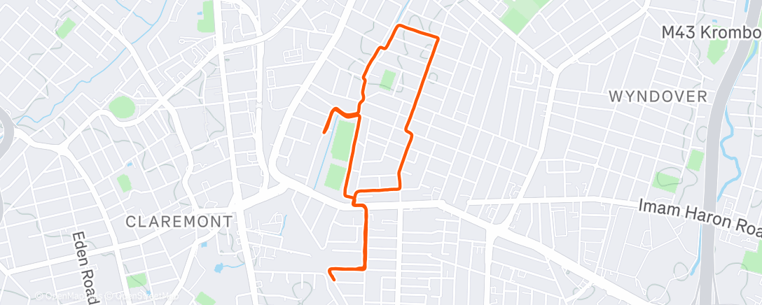 Map of the activity, Morning Run