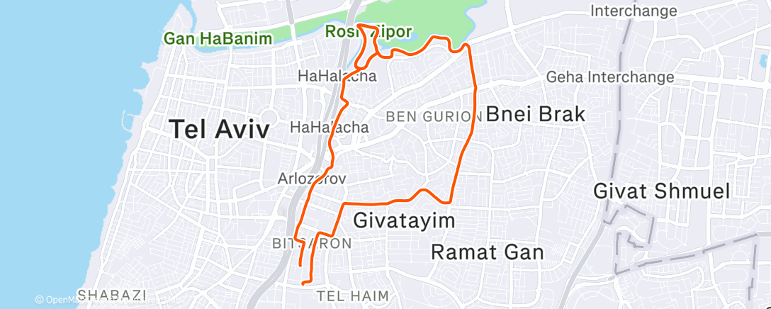 Map of the activity, Morning Ride