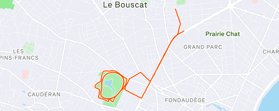 Map of the activity, Course à pied le matin