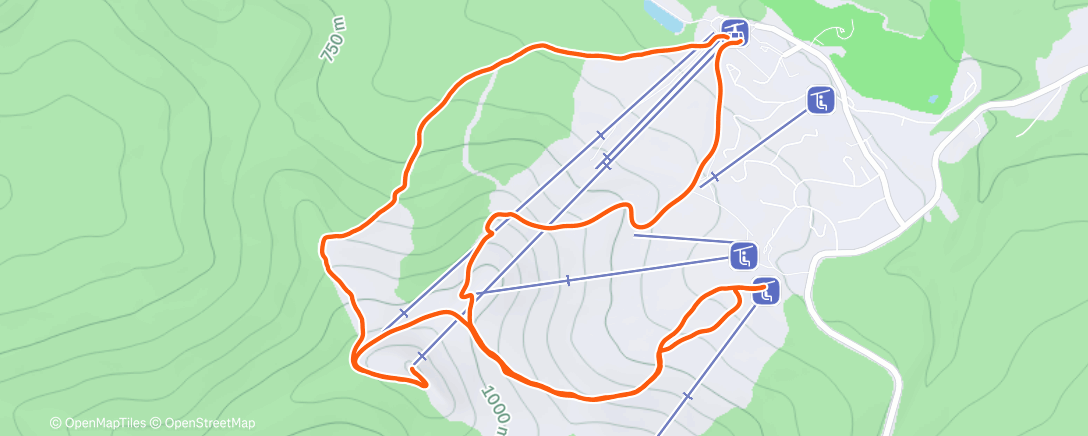 Map of the activity, Jay peak skimoo