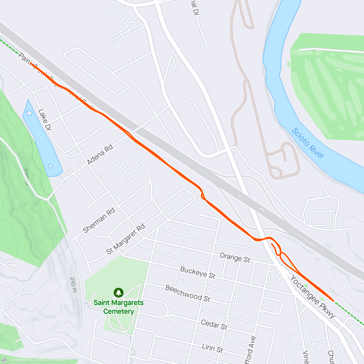 Map of the activity, Walk/Run Intervals
