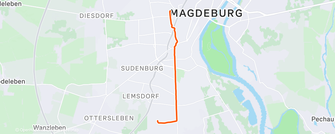 Map of the activity, Radfahrt am Morgen