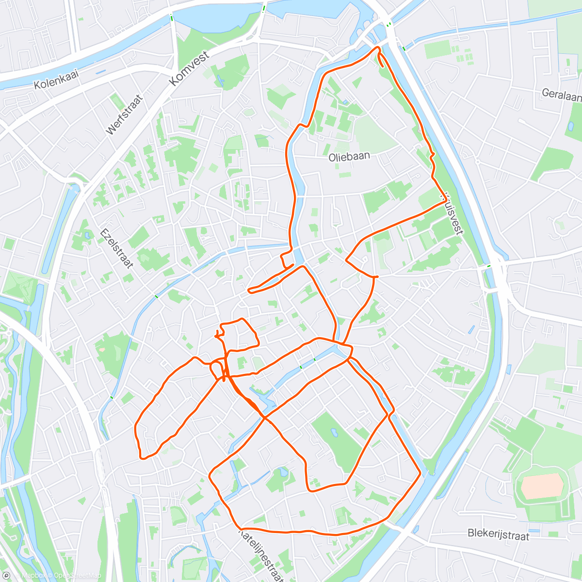 Карта физической активности (Rental biking in Brugge)
