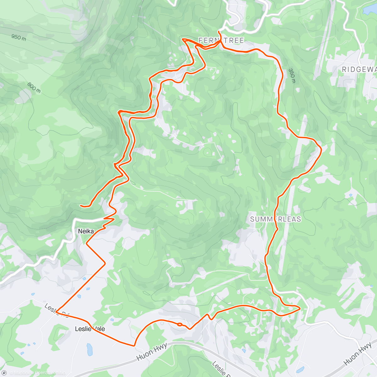 Map of the activity, Mother’s Day intervals