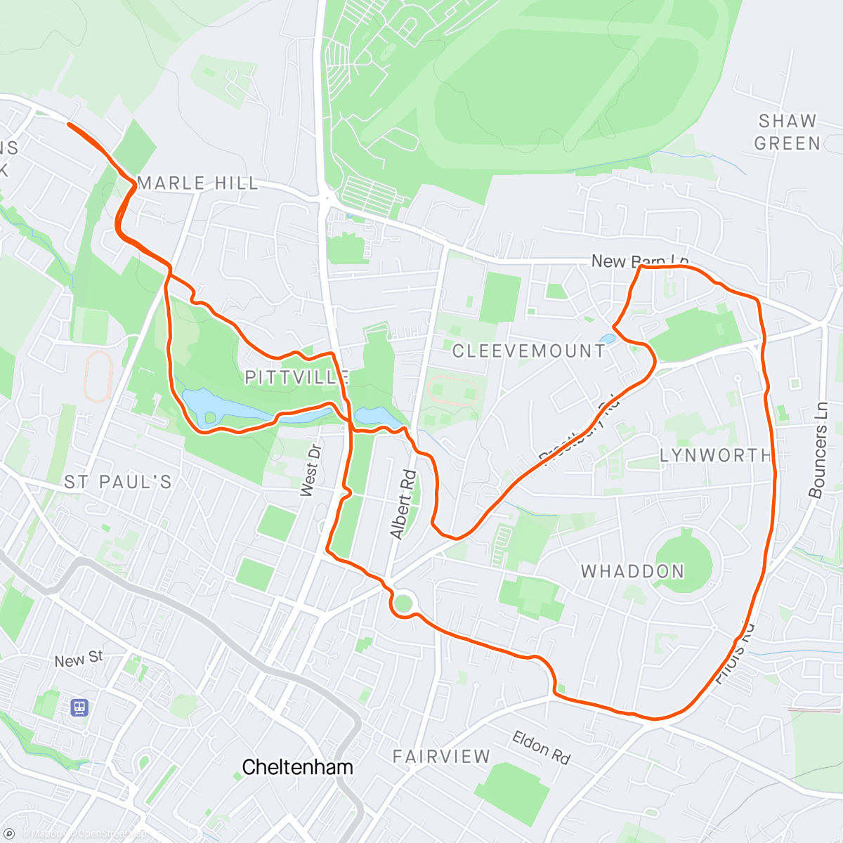Map of the activity, Easy Run with the boy