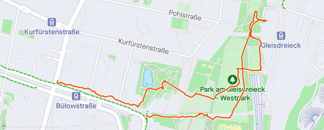 Mapa da atividade, Spaziergang am Abend